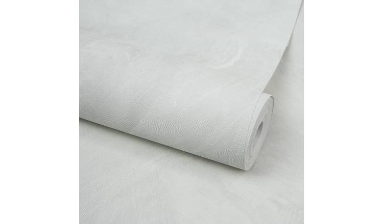 Grandeco Serra Limewash Chalk Paint Effect Textured Wallpaper - Light Grey Pearl