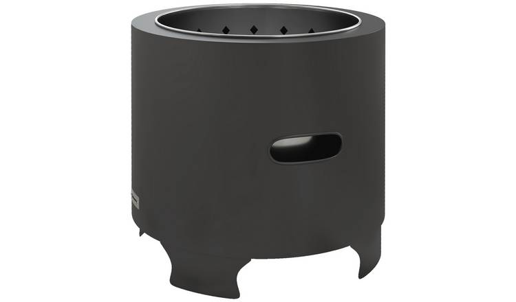 Outsunny 45cm Smokeless Wood Burning Metal Fire Pit – Black