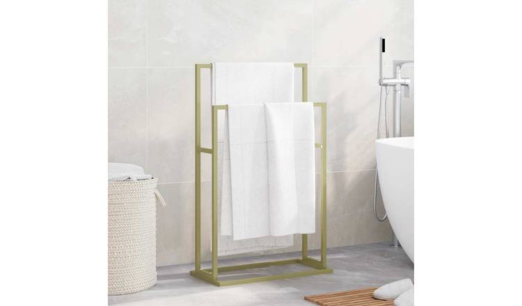 Walplus Iron Freestanding Towel Rack - Gold - 48 x 24 x 78.5 cm