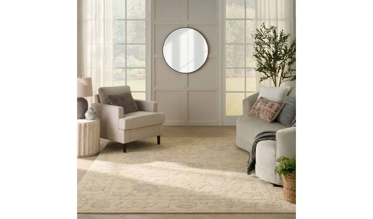 Mega Flooring White Modern Bordered Rug - 176 x 267cm