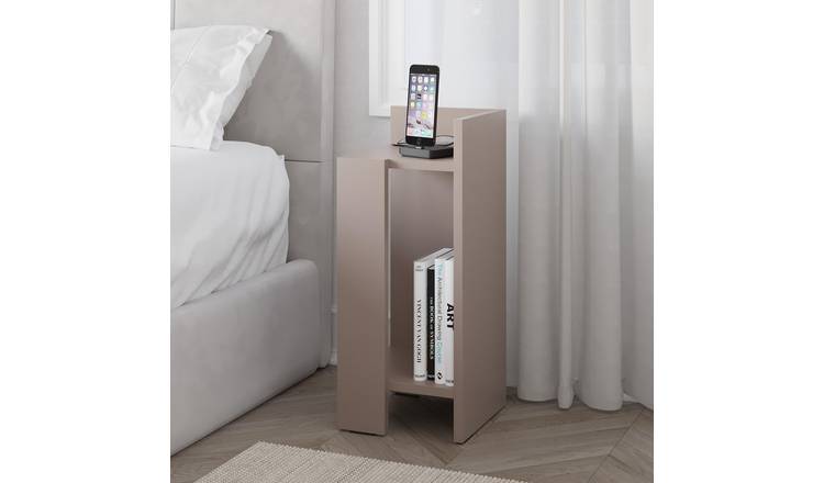 Decortie Elos Melamine Coated Particleboard Bedside Table - Mocha