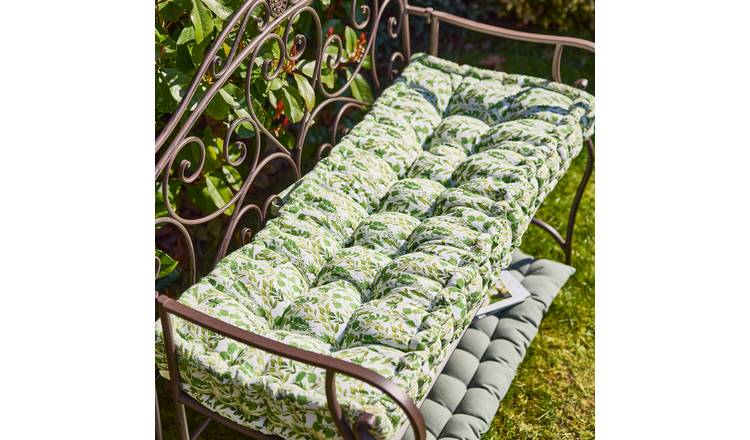 Dibor Meadowbrook 112x44cm Cotton Printed Bench Cushion - Green Leaf