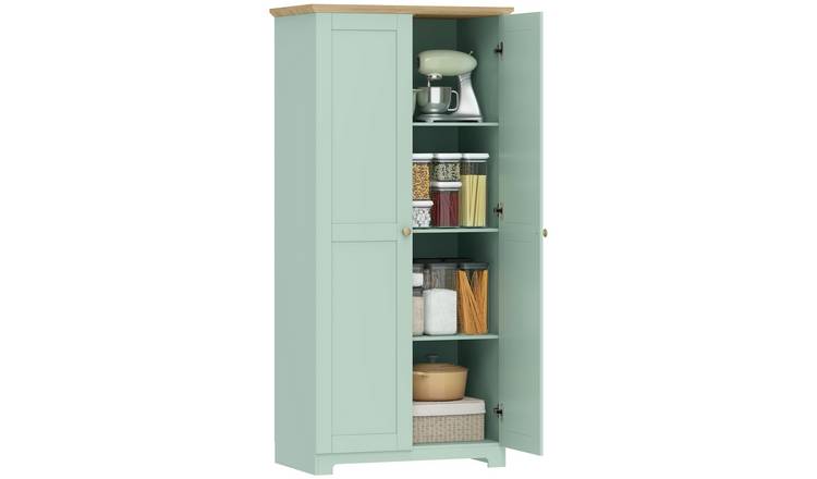 HOMCOM 2 Door Modern Kitchen Cupboard - Light Green