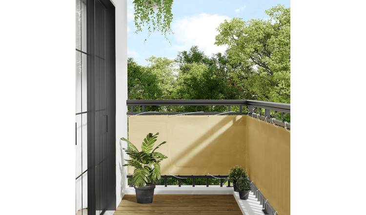Walplus Polyester Oxford Balcony Screen - Sand - 75 x 300 cm