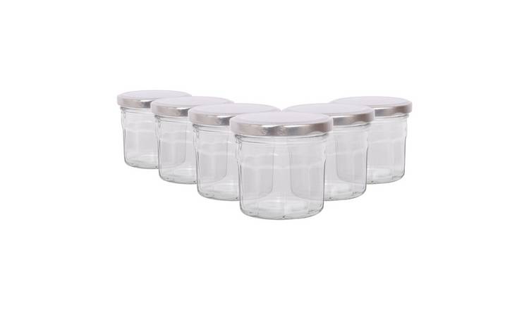 Argon Tableware Glass Jam Jars with Lids - Pack of 6