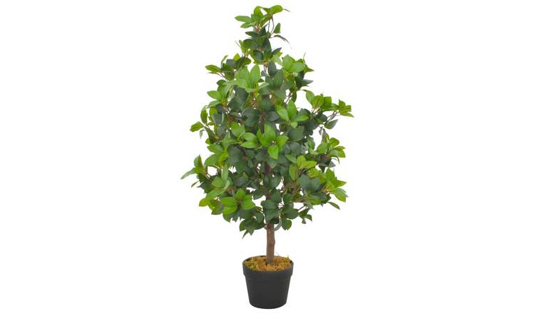 Walplus Artificial Laurel Tree with Pot - Green and Brown - 90 cm
