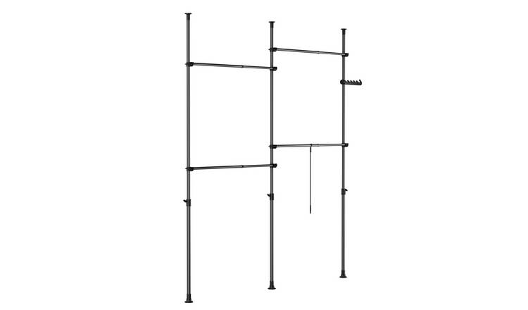 SoBuy 4 Adjustable Hanging Bar Freestanding Clothes Rack - Black