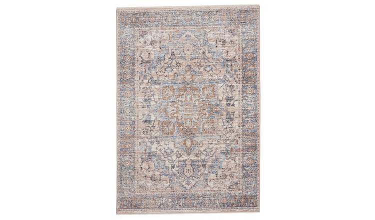 Mega Flooring Blue Traditional Abstract Rug - 80 x 150cm