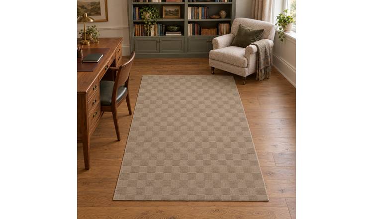 Hanse Home Beige Scala Wool Checkered Rug - 120 x 170cm