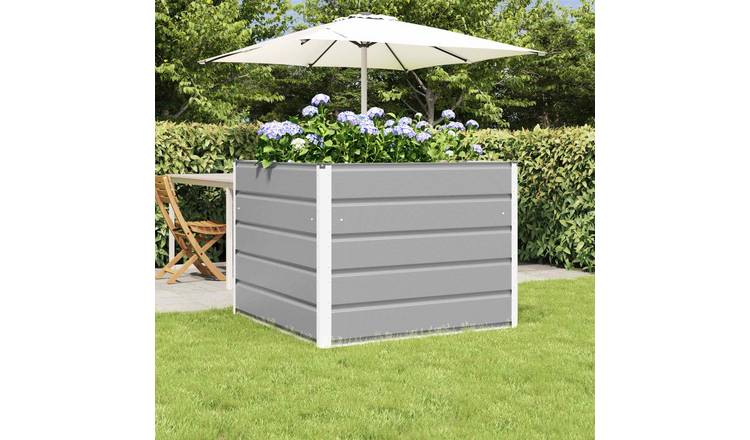 Walplus Steel Garden Planter - Light Grey - 100 x 100 x 75 cm