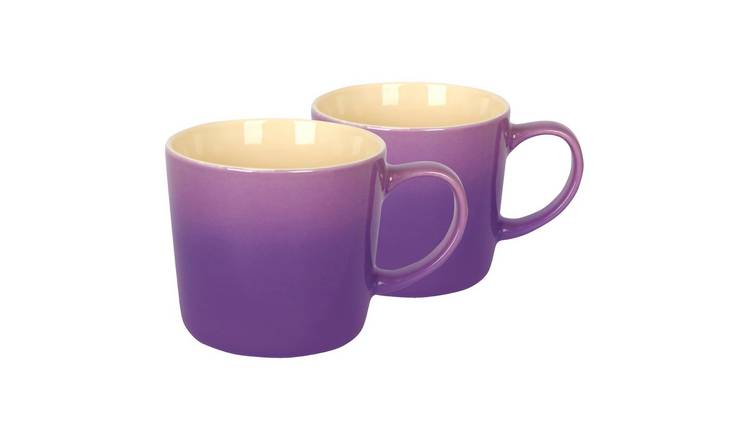 Argon Tableware New Bone China Mugs - 330ml - Purple Ombre - Pack of 2
