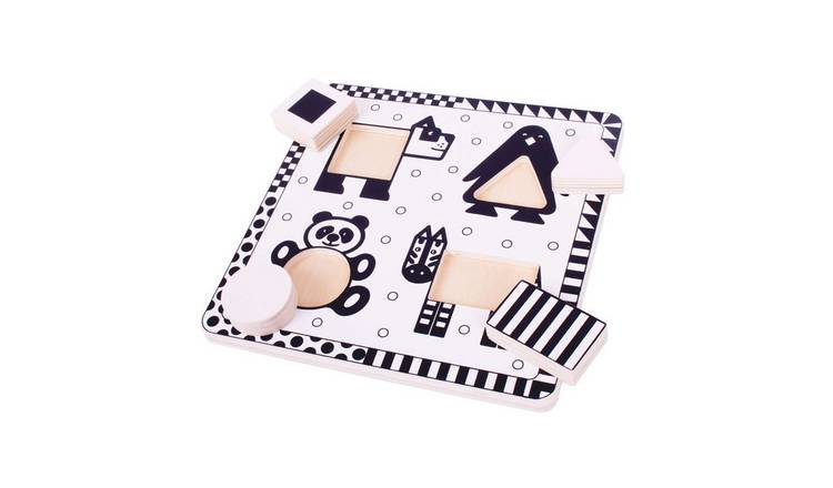 Bigjigs Toys Animals Black and White Puzzle - 10 Months +