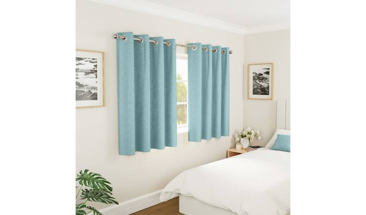 Enhanced Living Sydney Thermal Eyelet Curtains - 117 x 137cm - Sky Blue