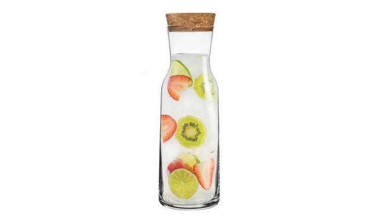 Bormioli Rocco Aquaria Glass Carafe with Cork Lid - 1.2 Litre