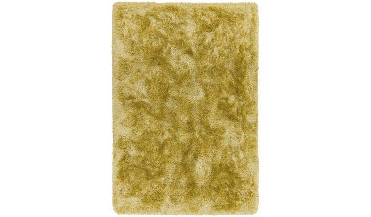 Mega Flooring Yellow Shaggy Plain Rug - 70 x 140cm