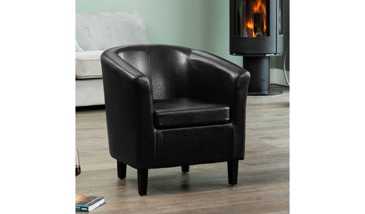 Artemis Home Meriden Vegan Leather Tub Chair - Brown