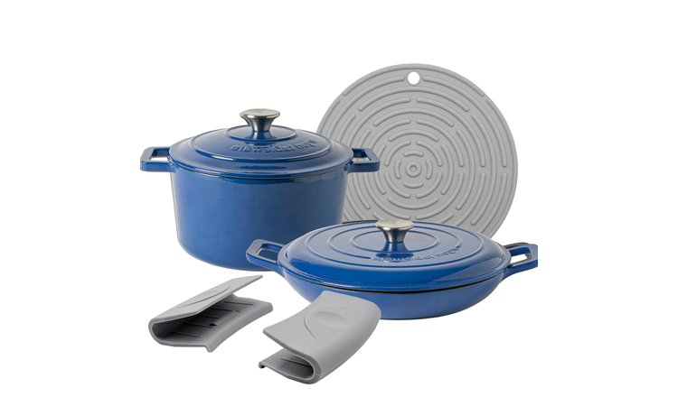 Argon Tableware 2 Piece Cast Iron Casserole Dish Set - Midnight Blue