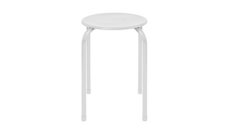 Harbour Housewares Metal Stacking Stool - Matt White