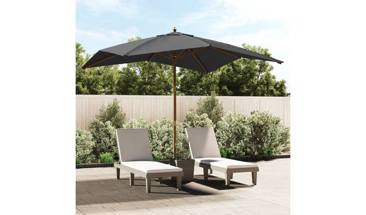 Walplus Garden Parasol - Anthracite - 300 x 300 x 273 cm