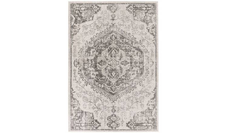 Mega Flooring White Traditional Floral Rug - 160 x 230cm