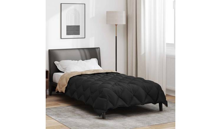 Walplus Winter Duvet and Microfibre - Black and Taupe - 135 x 200 cm