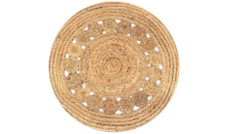 Walplus Jute Round Area Rug - Natural - 90 cm