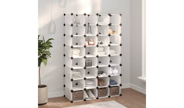 Walplus Plastic Shoe Rack - Transparent - 93 x 36.5 x 140 cm