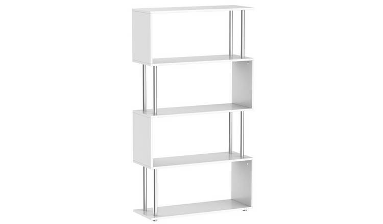 HOMCOM Modern Freestanding Storage Bookcase - White