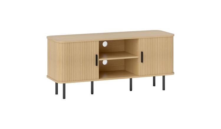 HOMCOM TV Stand Cabinet TV Unit for Television 55 Inches - Oak