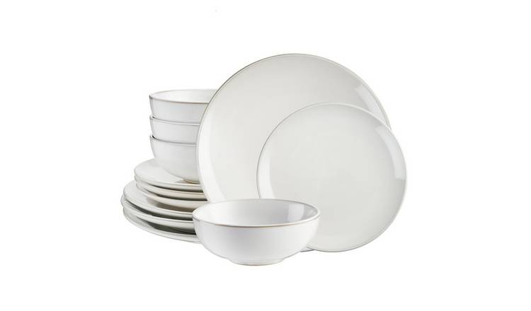 Cooks Professional 12 Piece Nordic Stoneware Dinnerware Set - White