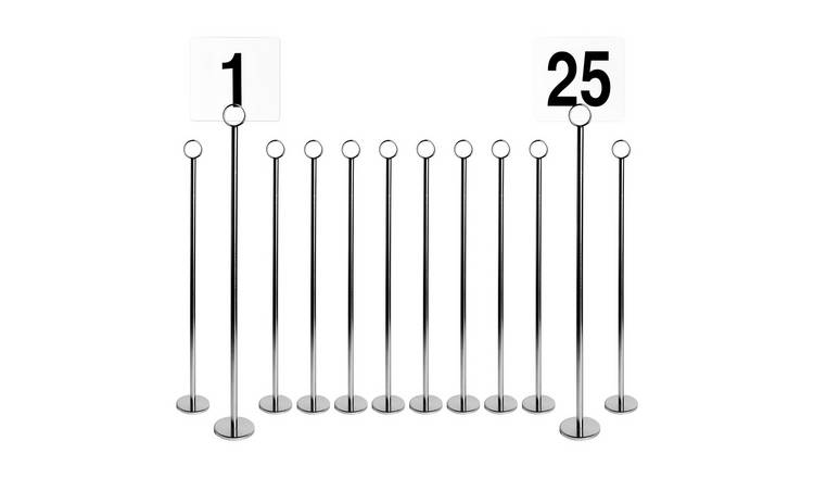 Argon Tableware Table Numbers with Holders - Silver - Pack of 25