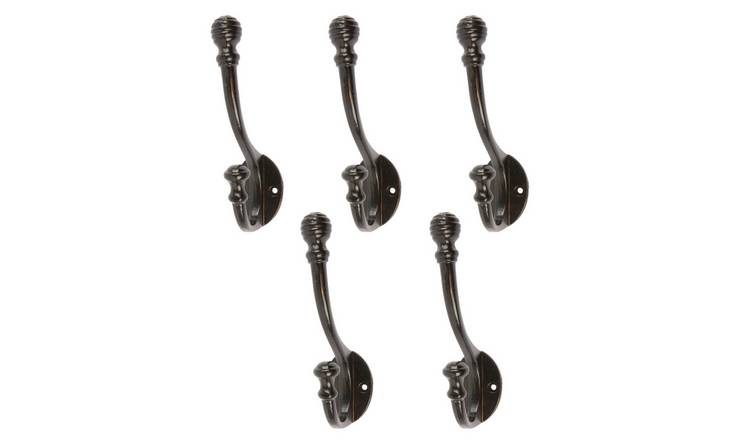 Hammer & Tongs Ball End Hat & Coat Hook - Black - Pack of 5