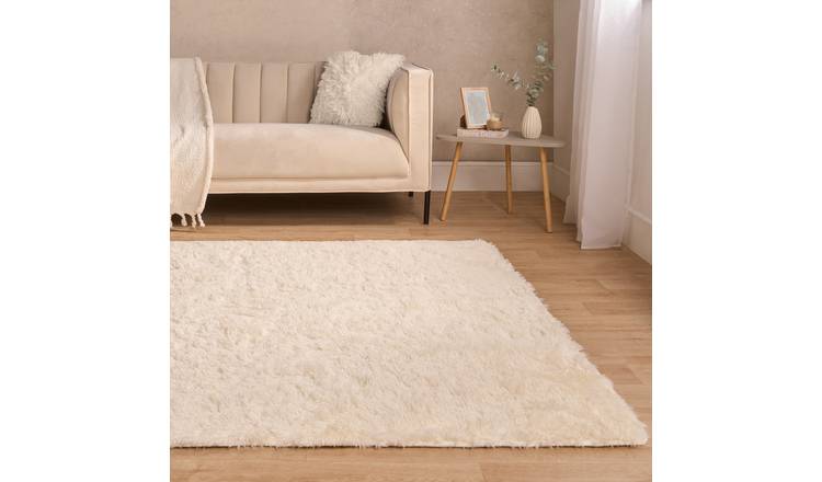 OHS Soft Fluffy Fleece Rug - 80 x 150cm - Cream