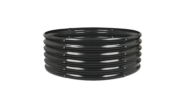 Harbour Housewares Round Raised Garden Bed - 120cm x 120cm x 45cm - Anthracite