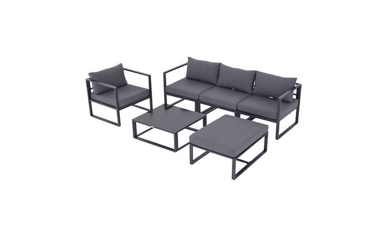 Outsunny Aluminium Garden furniture Set with Padded Cushion - Grey