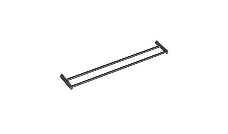 Cosmic Double Towel Rail - Matt Black