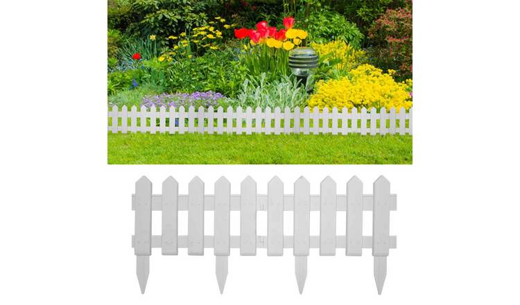 Walplus Pack of 25 PP Lawn Edgings - White - 1000 x 0.05 cm
