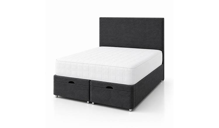 Comfy Deluxe  Plain  6ft Super King  End Lift Ottoman Bed Set - Charcoal