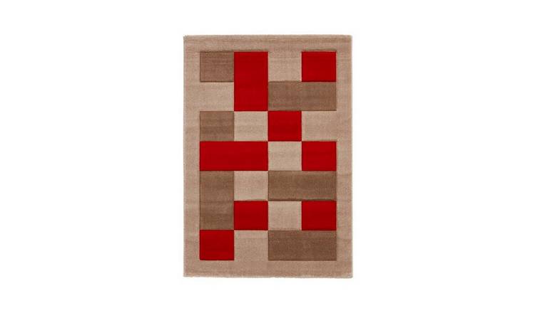 Mega Flooring Red Modern Bordered Rug - 200 x 290cm
