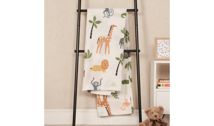 OHS Safari Polar Fleece Blanket Throw 120 x 150cm - Cream