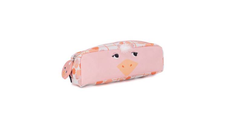 Les Deglingos 1-Zip Animal Face Pencil Case - Pomelos the Ostrich