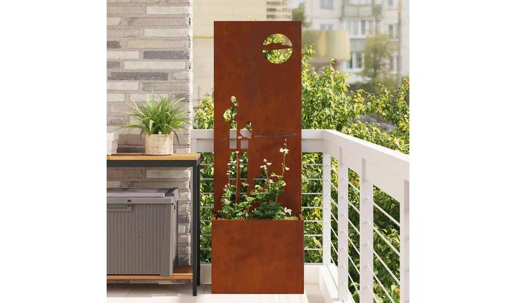 Walplus Sunset Hallow Steel Garden Privacy Screen - Rusty - 50 x 32 x 150 cm