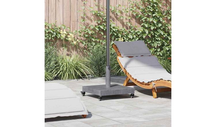 Walplus Thick Parasol Base Look - Dark Grey Wood Look - 45 x 45 x 31.5 cm