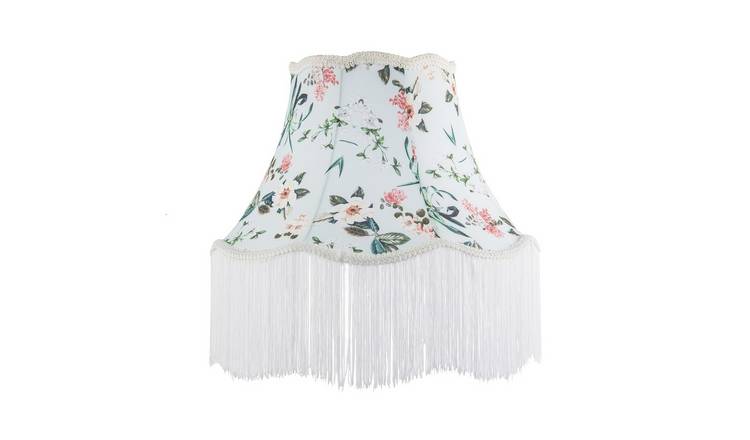 Happy Homewares Victorian Vintage with Green and Blue Floral Lampshade - 40cm