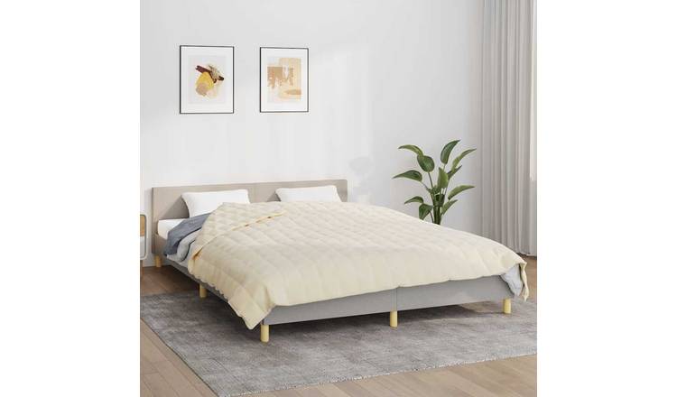 Walplus 9 kg Polyester Weighted Blanket - Light Cream - 200 x 225 cm