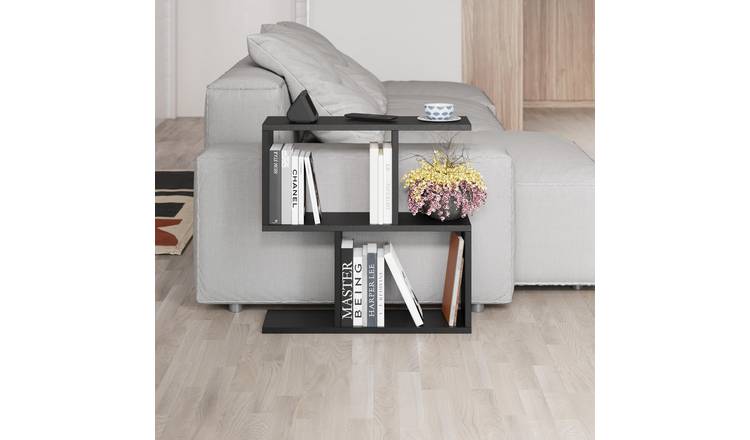 Decortie Homemania Particleboard Z-Shape 2-Tier Side Table - Dark Grey