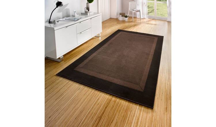 Hanse Home Brown Designer Velours Band Runner Rug - 80 x 300cm