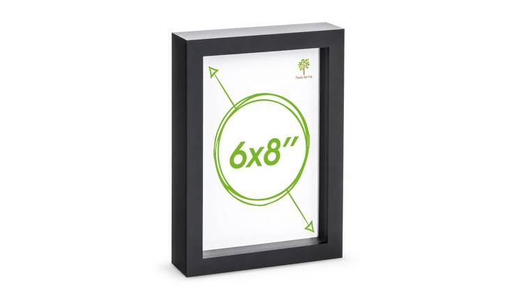 Nicola Spring 3D Box Photo Frame - 6 x 8" - Black