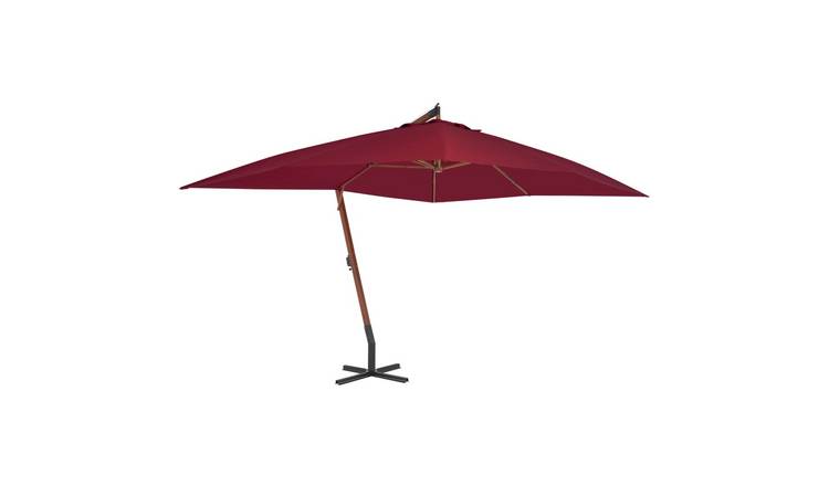 Walplus Cantilever Parasol - Bordeaux Red - 400 x 300 x 285 cm