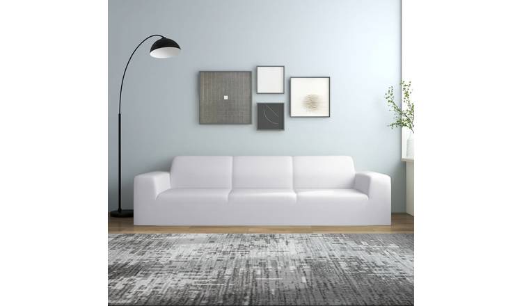 Walplus Polyester 4-Seater Stretch Couch Slipcover Jersey - White
